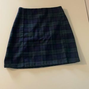 Dark green & Navy blue plaid mini ski